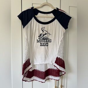 Free People 100% Cotton Crochet back Tee